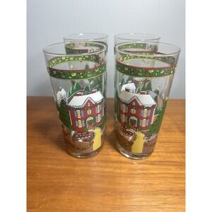 Susan Winget Glass Tumblers‎ "A Christmas Story" Set Of 4